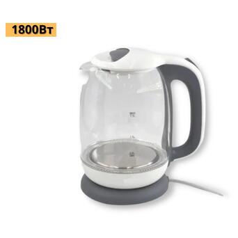 Чайник електричний на підставці скляний XPRO СВ 9121 білий (40755-СВ 9121) фото №2