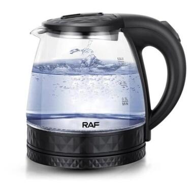 Чайник електричний скло RAF R.7861 1,2л, чорний (42961-RAF 7840_406) фото №3
