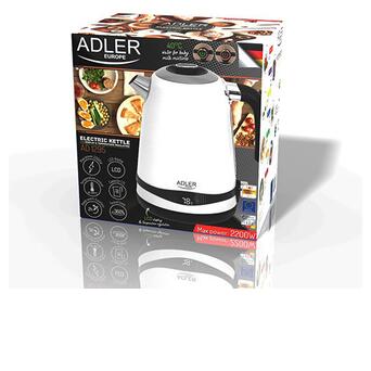 Чайник електричний з регулятором температури Adler AD-1295-White 1.7 л фото №7