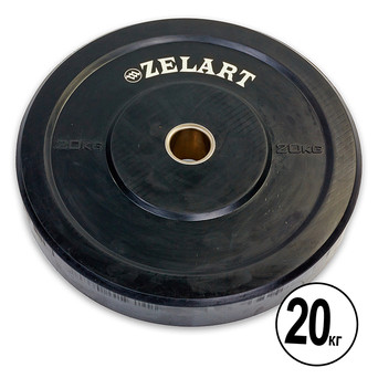 Млинці бамперні для кросфіту Zelart Z-Top Bumper Plates ТА-5125 20кг Чорний (58363161) фото №1
