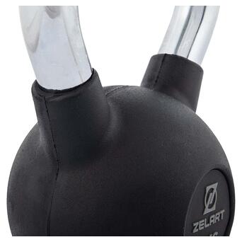 Гиря чавунна з гумовим покриттям і хромованою ручкою Zelart TA-7794 8кг Чорний (56363241) фото №4