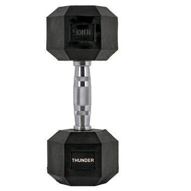 Гантель шестигранна 10 кг THUNDER (HEXAGONAL-DUMBBELLS-10KG) фото №2