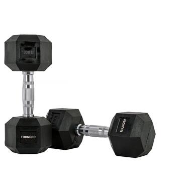Гантель шестигранна 10 кг THUNDER (HEXAGONAL-DUMBBELLS-10KG) фото №1