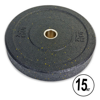 Млинці бамперні для кросфіту FDSO Raggy Bumper Plates TA-5126 15кг Чорний (58508104) фото №1