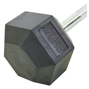 Штанга фіксована пряма FDSO гумова Rubber Hexagon Barbell TA-6230 20кг Чорний (58508088) фото №2