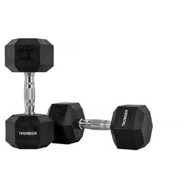 Гантель шестигранна 12,5 кг THUNDER (HEXAGONAL-DUMBBELLS-12,5K) фото №1