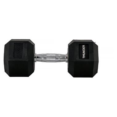 Гантель шестигранна 15 кг THUNDER (HEXAGONAL-DUMBBELLS-15KG) фото №3