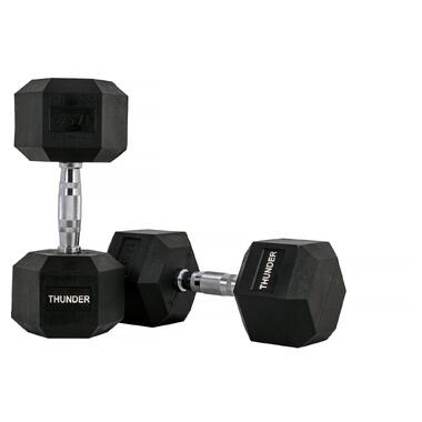 Гантель шестигранна 17,5 кг THUNDER (HEXAGONAL-DUMBBELLS-17,5K) фото №1