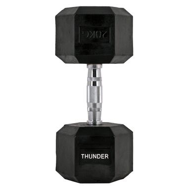 Гантель шестигранна 20 кг THUNDER (HEXAGONAL-DUMBBELLS-20KG) фото №2