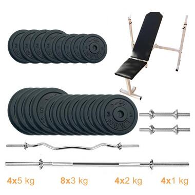Лава для жиму з набором штанг + гантелі металеві Newt Gym Set-SKHW Home 72 кг Newt (NE-M-SKHW-SET-67) фото №1