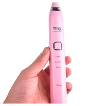 Електрична зубна щітка 3 режими/2 насадки DSP 80010A рожева 1.6W USB (DSP-80010A_529) фото №3