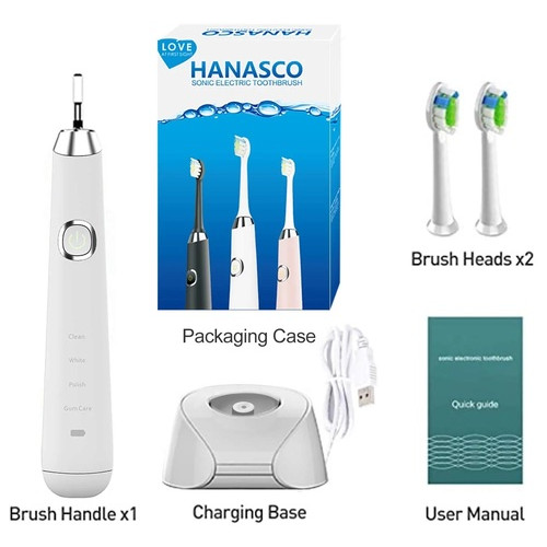 Ультразвукова електрична зубна щітка HANASCO Sonic Electric біла (S1001) фото №3