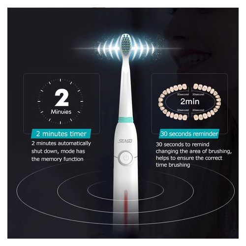 Электрическая зубная щетка Seago SG-958 White фото №1