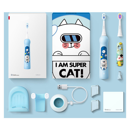 Дитяча звукова зубна щітка Lebooo Super Cat (Huawei HiLink) Blue фото №2