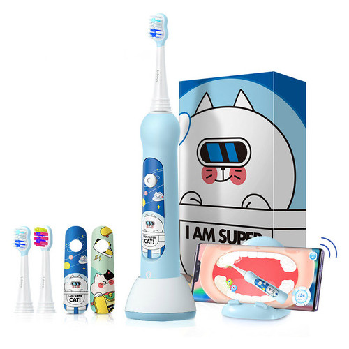 Дитяча звукова зубна щітка Lebooo Super Cat (Huawei HiLink) Blue фото №1