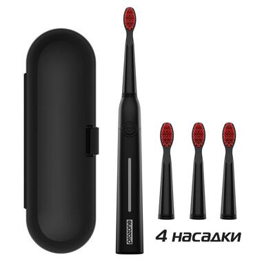 Звуковая взрослая/подростковая зубная щетка ProZone JOKER ElasticRed (Черная) + футляр фото №1