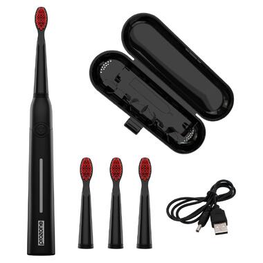 Звуковая взрослая/подростковая зубная щетка ProZone JOKER ElasticRed (Черная) + футляр фото №2