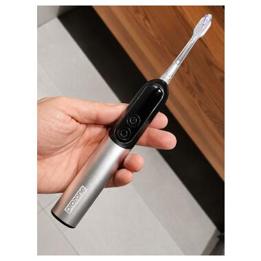 Звуковая-роторная электрическая зубная щетка PROZONE M6 99000 дв/мин Silver фото №6