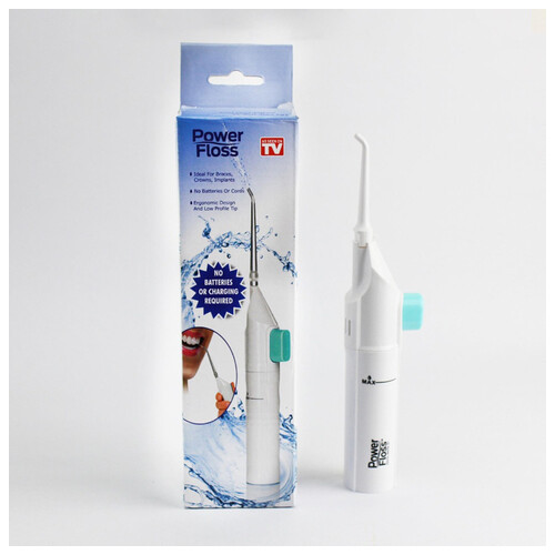 Портативний механічний іригатор SunRoz Power Floss для додаткового очищення зубів Білий (SUN1504) фото №13