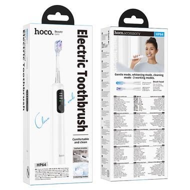 Электрическая зубная щетка HOCO HP64 Acoustic wave electric toothbrush White (6942007672788) фото №2