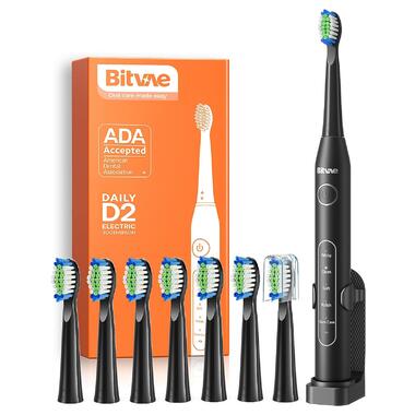 Ультразвукова електрична зубна щітка Bitvae D2 Black фото №1