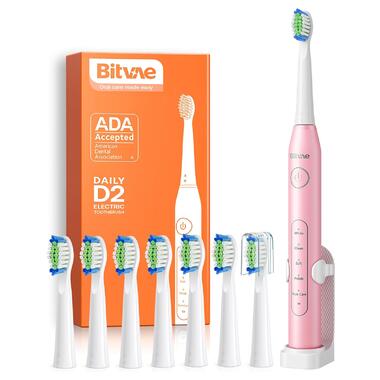 Ультразвукова електрична зубна щітка Bitvae D2 Pink фото №1