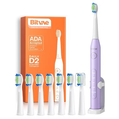 Ультразвукова електрична зубна щітка Bitvae D2 Purple фото №1