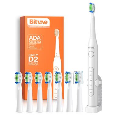 Ультразвукова електрична зубна щітка Bitvae D2 White фото №1