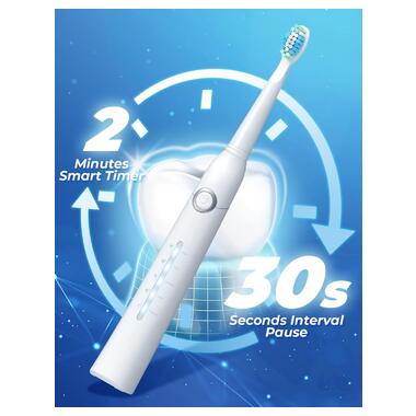 Електрична зубна щітка з 8 насадками Teetheory White фото №5
