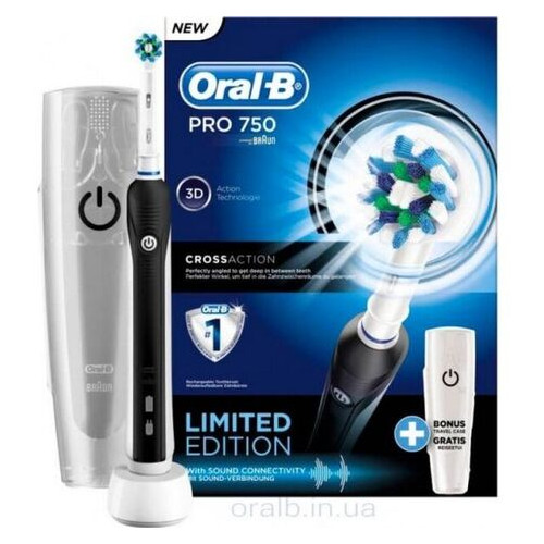 Зубна щітка електрична Oral-B Pro 750 Black фото №3