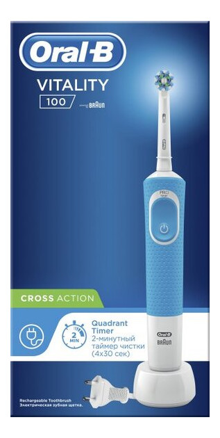 Електрична зубна щітка Oral-B BRAUN Vitality CrossAction/D100 Blue (4210201262336) фото №2