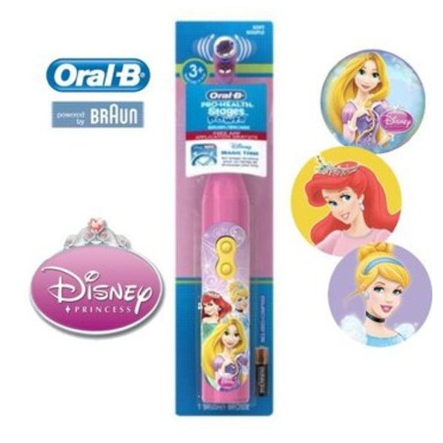Електрична дитяча зубна щітка на батарейках Oral-B Принцеси незнімна насадка (TP0021-2) фото №1