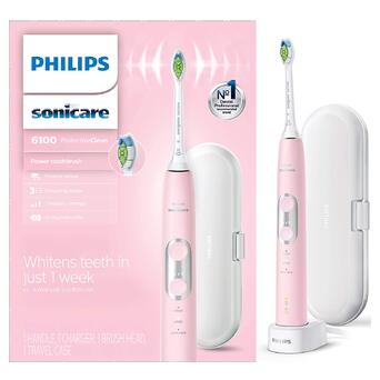 Електрична зубна щітка Philips Sonicare ProtectiveClean 6100 Pink HX6876/21 фото №1