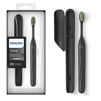 Електрична зубна щітка Philips One by Sonicare Rechargeable Shadow Black HY1200/06 фото №1