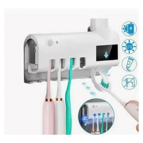 Диспенсер 3 в 1 дозатор для пасты держатель стерилизатор зубных щеток Toothbr фото №1