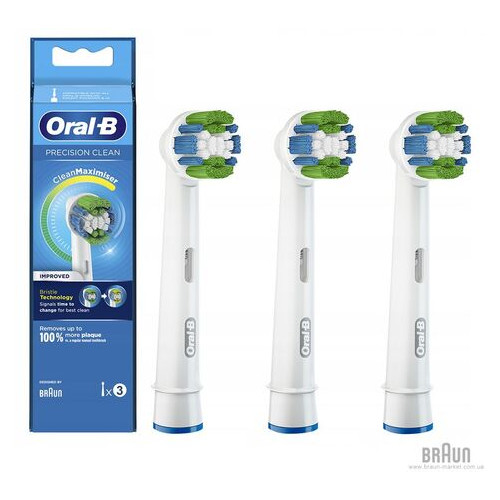 Насадка для електричної зубної щітки Braun Oral-B Clean Clean Maximiser EB 20 RB 3 шт фото №1