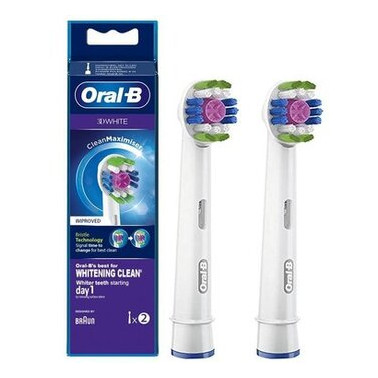 Насадка для зубної щітки Braun Oral-B 3D White EB18RB CleanMaximiser (2 шт) фото №1
