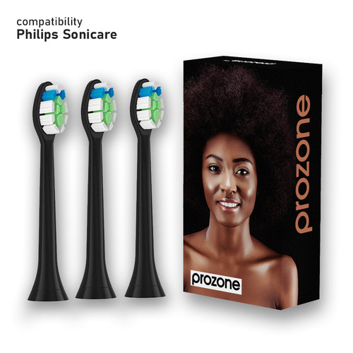 Насадки для зубної щітки Philips - ProZone Premium-Diamond (for Philips) Medium Black 3pcs фото №3
