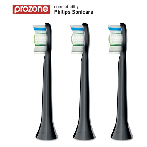 Насадки для зубної щітки Philips - ProZone Premium-Diamond (for Philips) Medium Black 3pcs фото №2
