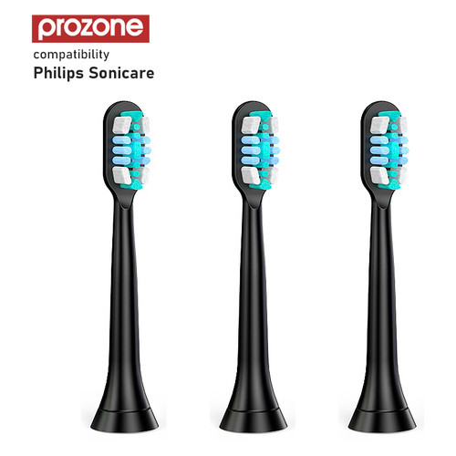 Насадки для зубної щітки Philips - ProZone Premium-Balance (for Philips) Medium Black 3pcs фото №1