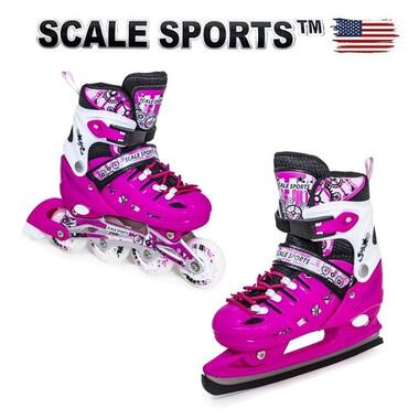 Ролики-ковзани Scale Sports 2 in 1 Pink розмір 29-33 фото №3