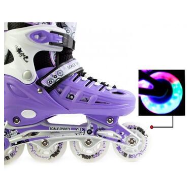 Розсувні ролики роликові ковзани Scale Sports LED LF 905 Фіолетовий (розмір 29-33) (1932601124-S) фото №6