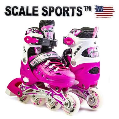 Дитячі розсувні ролики Scale Sports LED LF 905 рожеві (розмір 38-41) (1516215648-L) фото №11