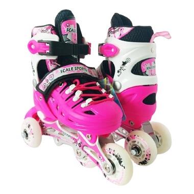 Дитячі розсувні ролики Scale Sports LED LF 905 рожеві (розмір 38-41) (1516215648-L) фото №4
