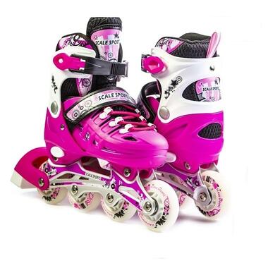 Дитячі розсувні ролики Scale Sports LED LF 905 рожеві (розмір 38-41) (1516215648-L) фото №7