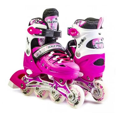 Дитячі роликові ковзани Scale Sports LED LF 905 рожеві (розмір 34-37) (1516215648-M) фото №1