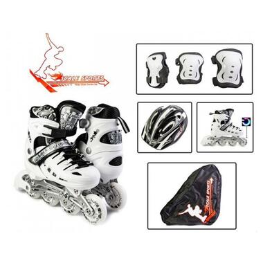 Комплект роликів із захистом Scale Sports LED білий (розмір 34-37) + сумка (LFC905MWHITE) фото №2