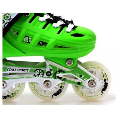 Дитячі розсувні ролики Scale Sports LED LF 905 зелені (розмір 34-37) (1352221227-M) фото №5