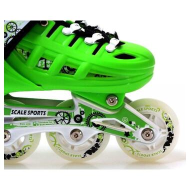 Дитячі розсувні ролики Scale Sports LED LF 905 зелені (розмір 34-37) (1352221227-M) фото №6