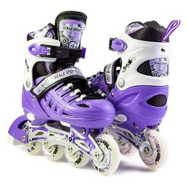 Дитячі розсувні роликові ковзани Scale Sports LED LF 905 фіолетові (розмір 34-37) (1932601124-M) фото №1